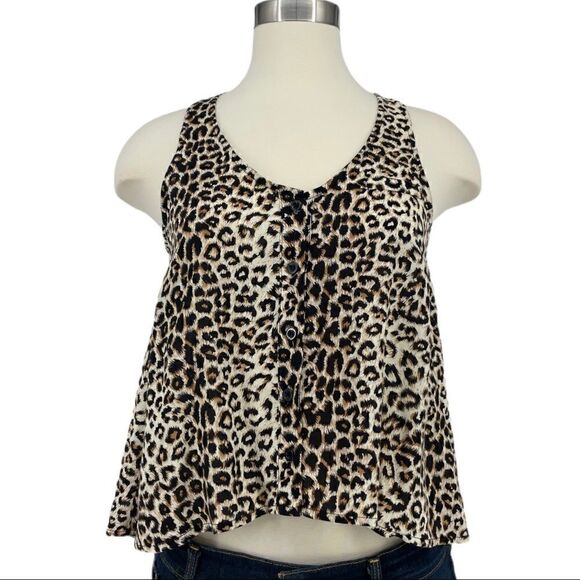 UO Sparkle & Fade Sleeveless High-Low Cheetah Top - Picture 5 of 12
